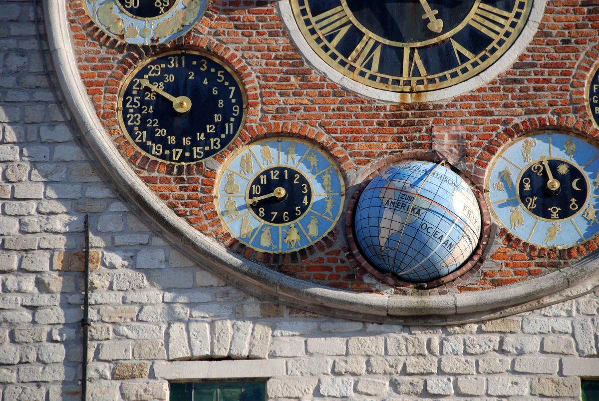 A detail of Zimmer tower features a rotating globe. (Daniel Leppens/Shutterstock)