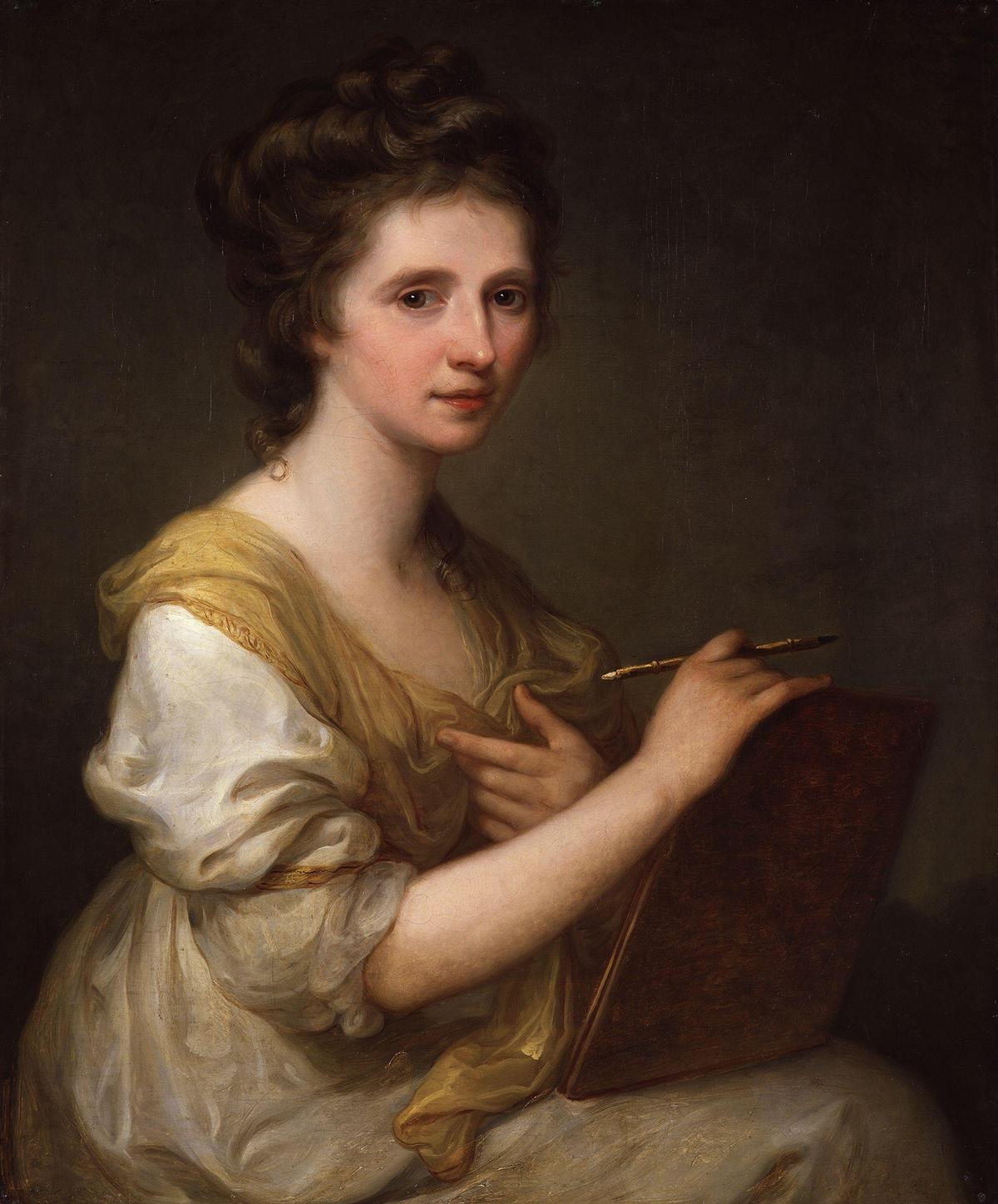 Self-portrait, between 1770–1775, by Angelica Kauffmann. Oil on canvas. National Portrait Gallery, London. (PD-US)