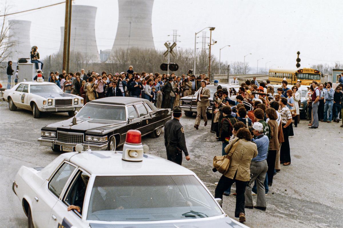 President Jimmy Carter leaves Three Mile Island for Middletown, Pa., on April 1, 1979, days after the partial meltdown. (wikimedia.org)