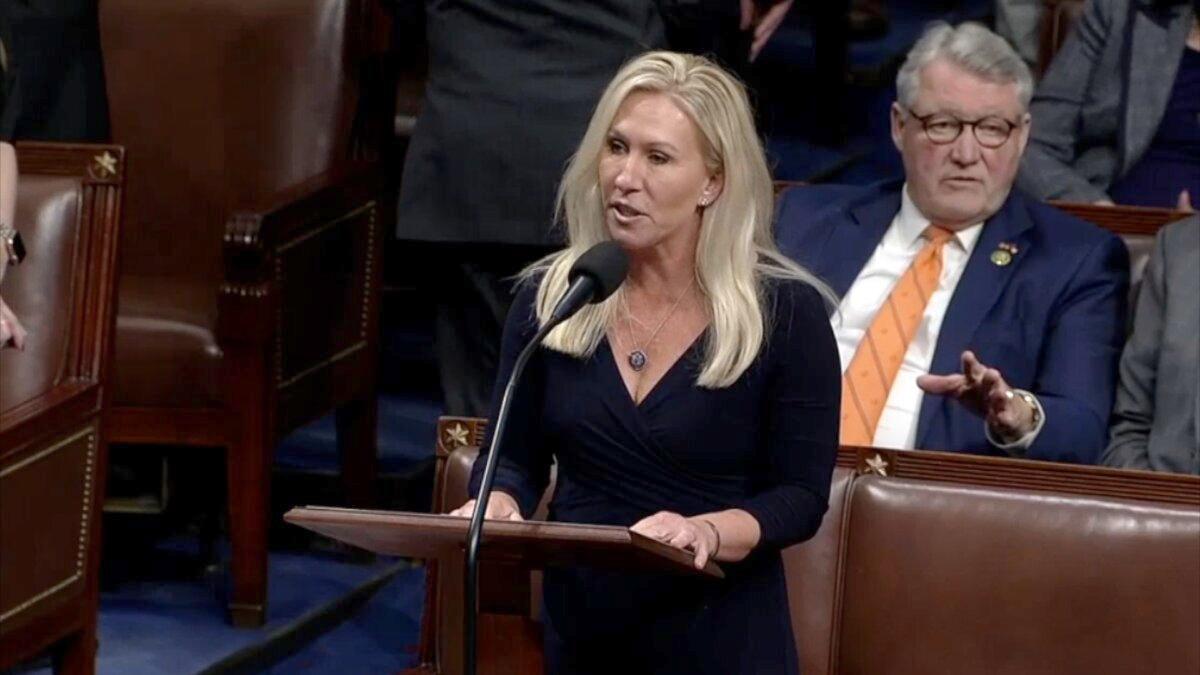 House Judiciary Committee Launches Inquiry Into Fani Willis’ Special Trump Prosecutor | USNN World News Rep. Marjorie Taylor Greene (R-Ga.) speaks on the House floor on Nov. 13, 2023. (House of Representatives/Screenshot via NTD)