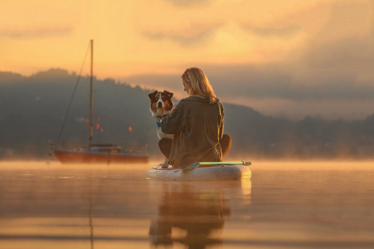 “Sunrise Mood,” by Petra Nestelbacher. (Courtesy of Petra Nestelbacher, Dog Photography Awards)