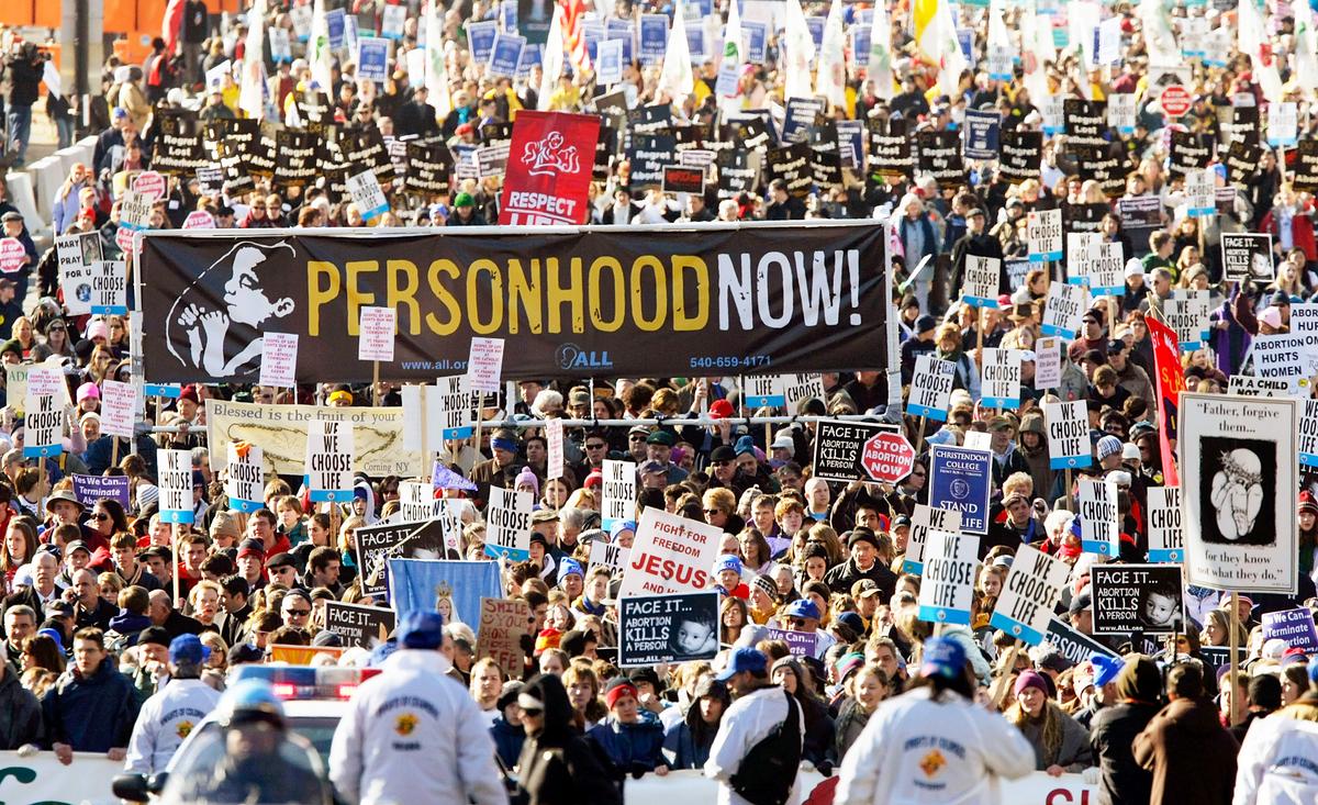 Pro-life activists participate in the annual "March for Life" event in Washington on Jan. 22, 2009. (Alex Wong/Getty Images)