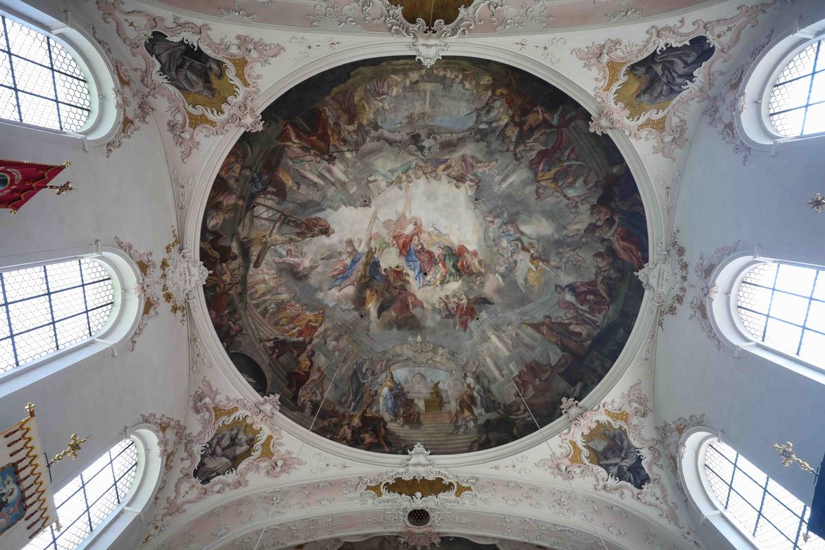 A ceiling fresco inside the Parish Church of St. Peter and St. Paul in Mittenwald, Germany. (Nicole Glass Photography/Shutterstock)