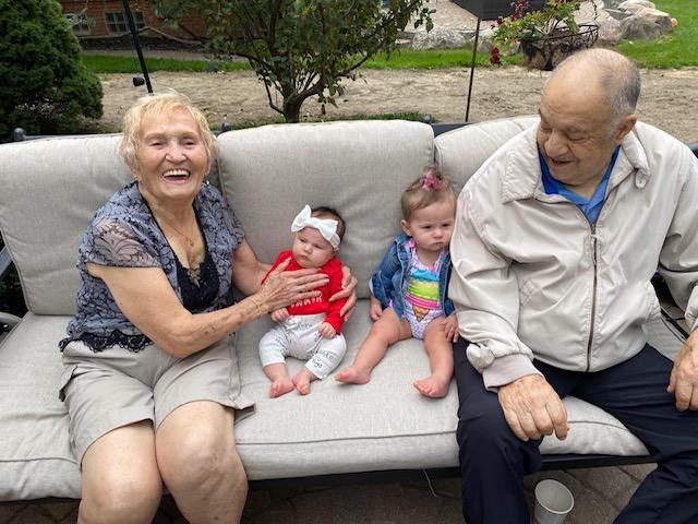 Mr. and Ms. Leo with their two great-grandchildren. (Courtesy of Rose Chodnicki)