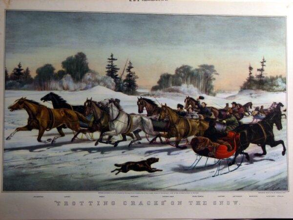 "Trotting Cracks on the Snow," Currier and Ives. (Public Domain)