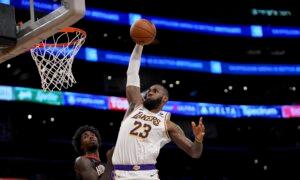 James Scores Season-High 37, Hits Go-ahead Free Throw as Lakers Edge Rockets 105–104