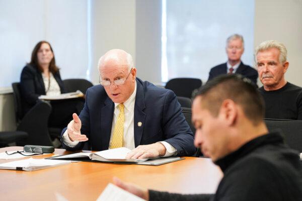 Orange County Attorney Richard Golden at a special legislative committee meeting in Goshen, N.Y., on Nov. 21, 2023. (Cara Ding/The Epoch Times)