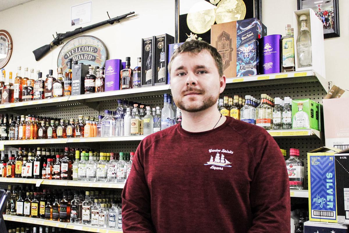 Ian Brennan, owner and manager of Yankee Spirits in North Tonawanda, New York, in his story on Nov. 8, 2023. (Michael Clements/The Epoch Times)
