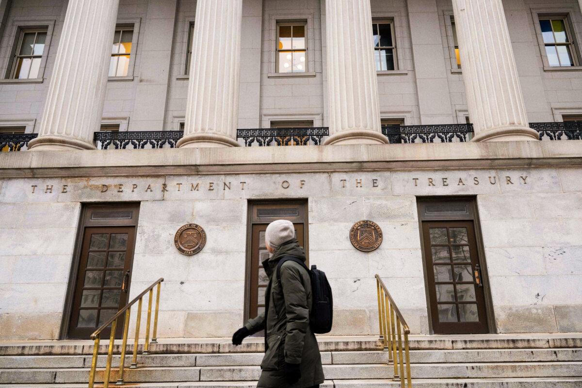 The US Treasury Department building is seen in Washington, on January 19, 2023. (Saul Loeb/AFP via Getty Images)