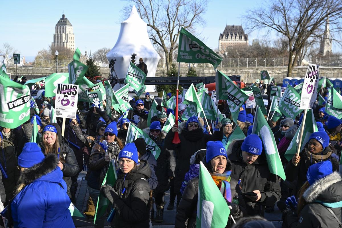 Public Sector General Strike in Quebec Enters Day 2, More Walkouts Later This Week
