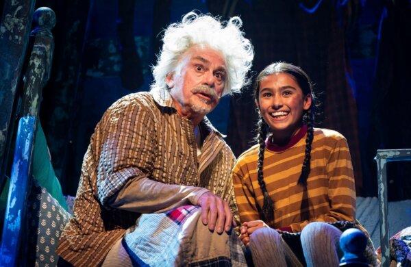 Gene Weygandt plays Grandpa Joe and Meena Sood is Charlie Bucket. Ms. Sood alternates performances with Charlie Long. (Liz Lauren)