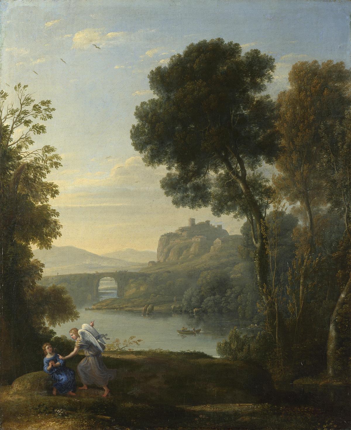 "Landscape With Hagar and the Angel," 1646, by Claude Lorrain. Oil on canvas; 20 1/2 inches by 16 1/2 inches. National Gallery, London. (Public Domain)