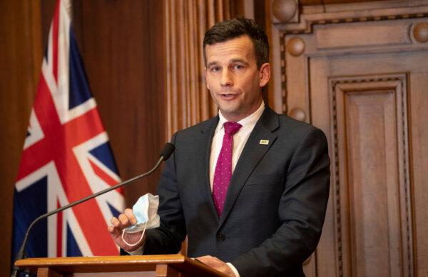Party leader of ACT New Zealand David Seymour during a press conference at Parliament on August 31, 2021 in Wellington, New Zealand.  (Photo by Mark Mitchell - Pool/Getty Images)