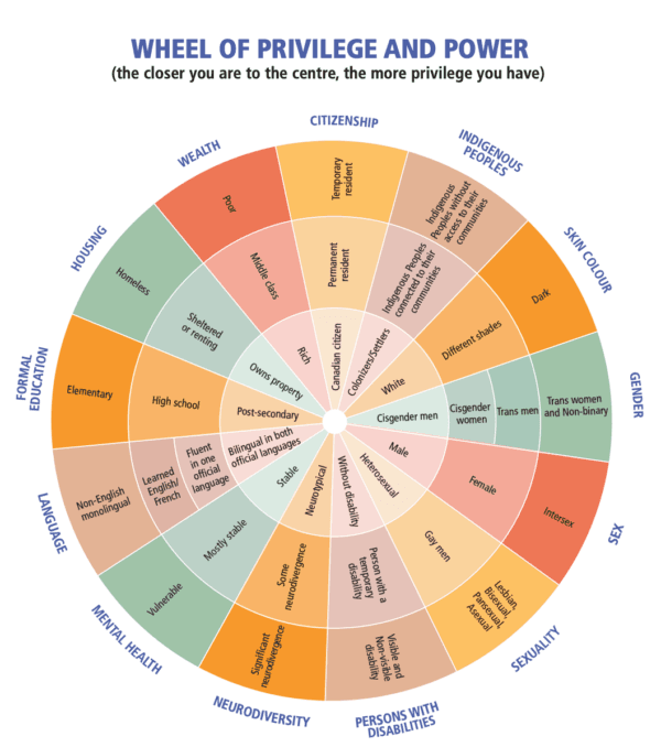 The "Wheel of Privilege and Power" promoted by the federal government and included in many anti-racism programs.