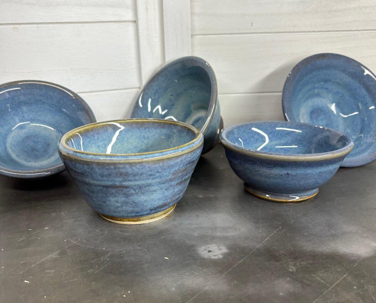 Pottery bowls hand spun by 12-year-old William Knox. (Courtesy of William Knox Pottery)