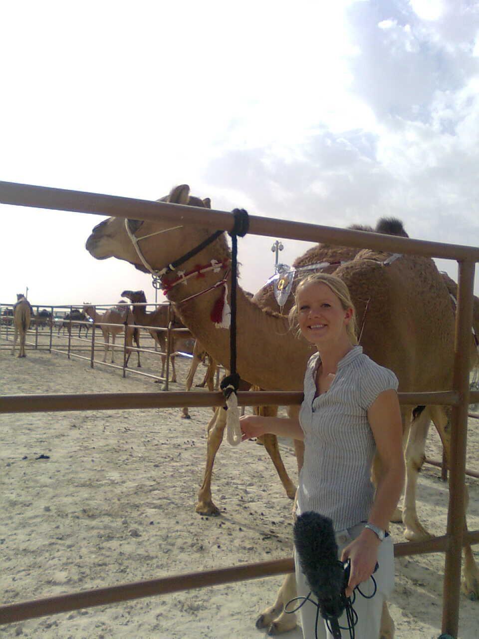 Ms. Ferguson reports in the United Arab Emirates. (Courtesy of Jane Ferguson）