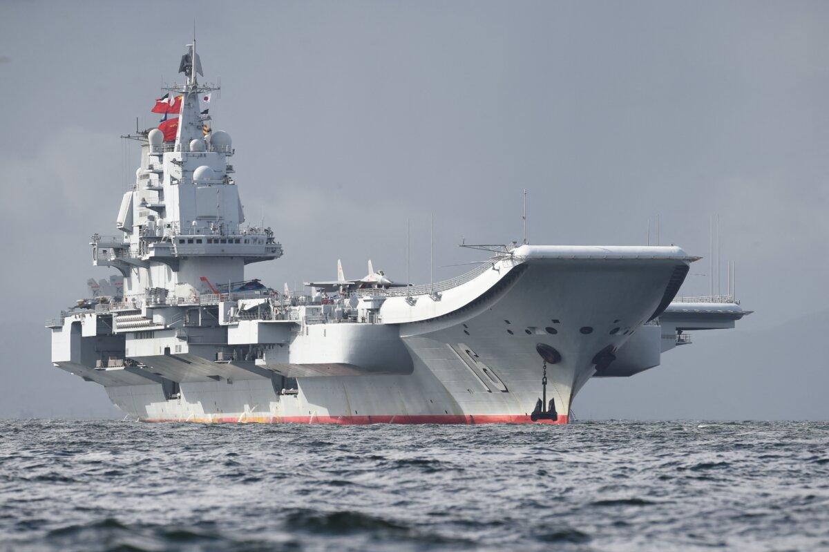China's sole aircraft carrier, the Liaoning, arrives in Hong Kong waters on July 7, 2017. (Anthony Wallace/AFP via Getty Images)