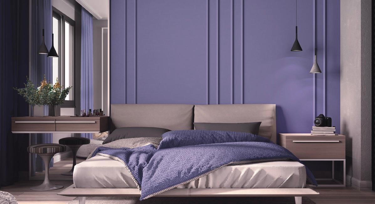 A warm purple is the perfect shade for relaxation. (Archi_Viz/Shutterstock)