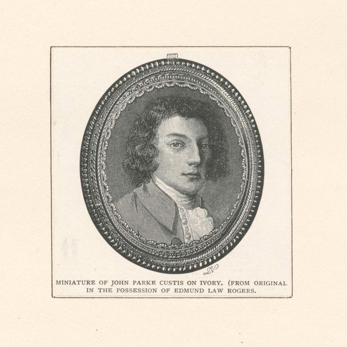 A print from a miniature painting of John Parke Custis. New York Public Library. (Public Domain)