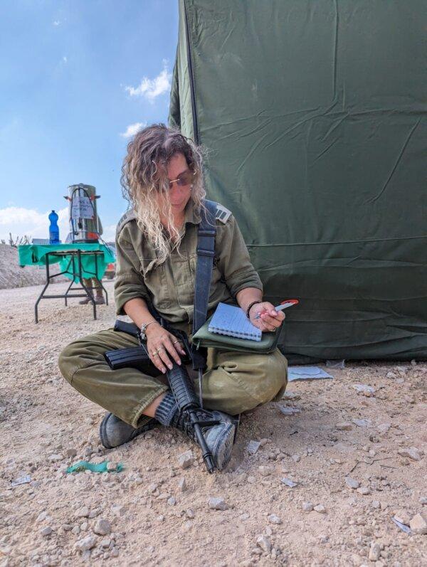 Danit Silber in a quiet moment at her base. (Courtesy of Danit Silber.)