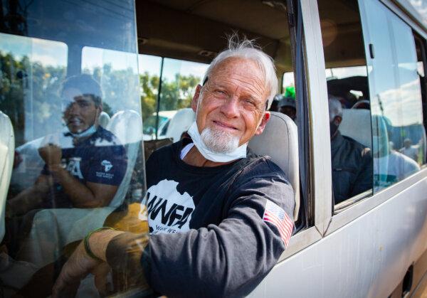 President of Water Wells for Africa Kurt Dahlin in the Mongochi District, Malawi, on June 7, 2021. (John Fredricks/The Epoch Times)