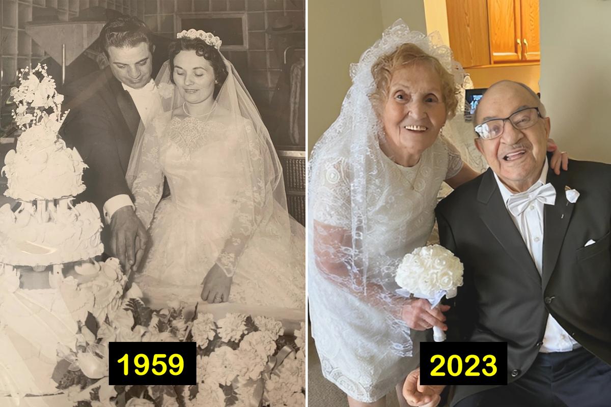 Nonagenarian Couple Dress Up as Bride and Groom to Celebrate Their 64th Wedding Anniversary
