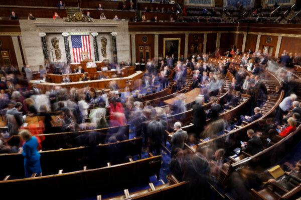 Members-elect of the 118th Congress leave the House Chamber after three ballots failed to elect a new speaker of the House at the U.S. Capitol Building on Jan. 3, 2023, in Washington. (Chip Somodevilla/Getty Images)