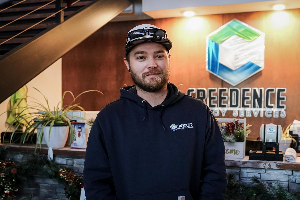 Ron Budd, delivery services coordinator at Creedence Energy Services, in Williston, N.D., on Dec. 22, 2023. (Madalina Vasiliu/The Epoch Times)