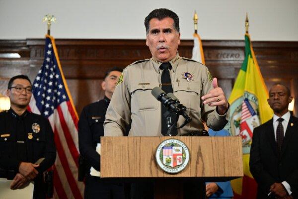 Los Angeles County Sheriff Robert Luna speaks during a news conference at City Hall in Los Angeles on Aug. 17, 2023. (Frederic J. Brown/AFP via Getty Images)