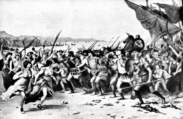 The triumph of Themistocles after the Battle of Salamis, 19th century illustration. (Public Domain)