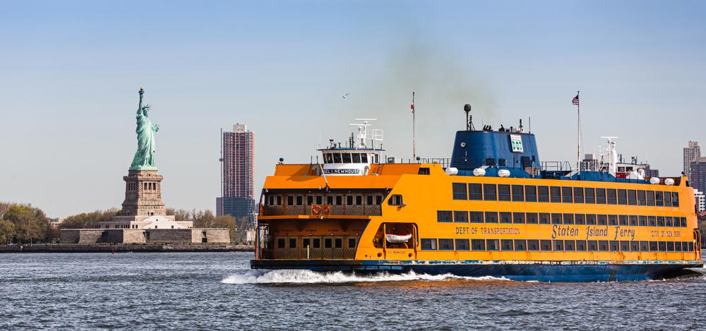 The Staten Island ferry offers great view of the Statue of Liberty. The trip is free, but it is advisable to avoid taking the ferry during rush hour. (Drop of Light/Shutterstock)