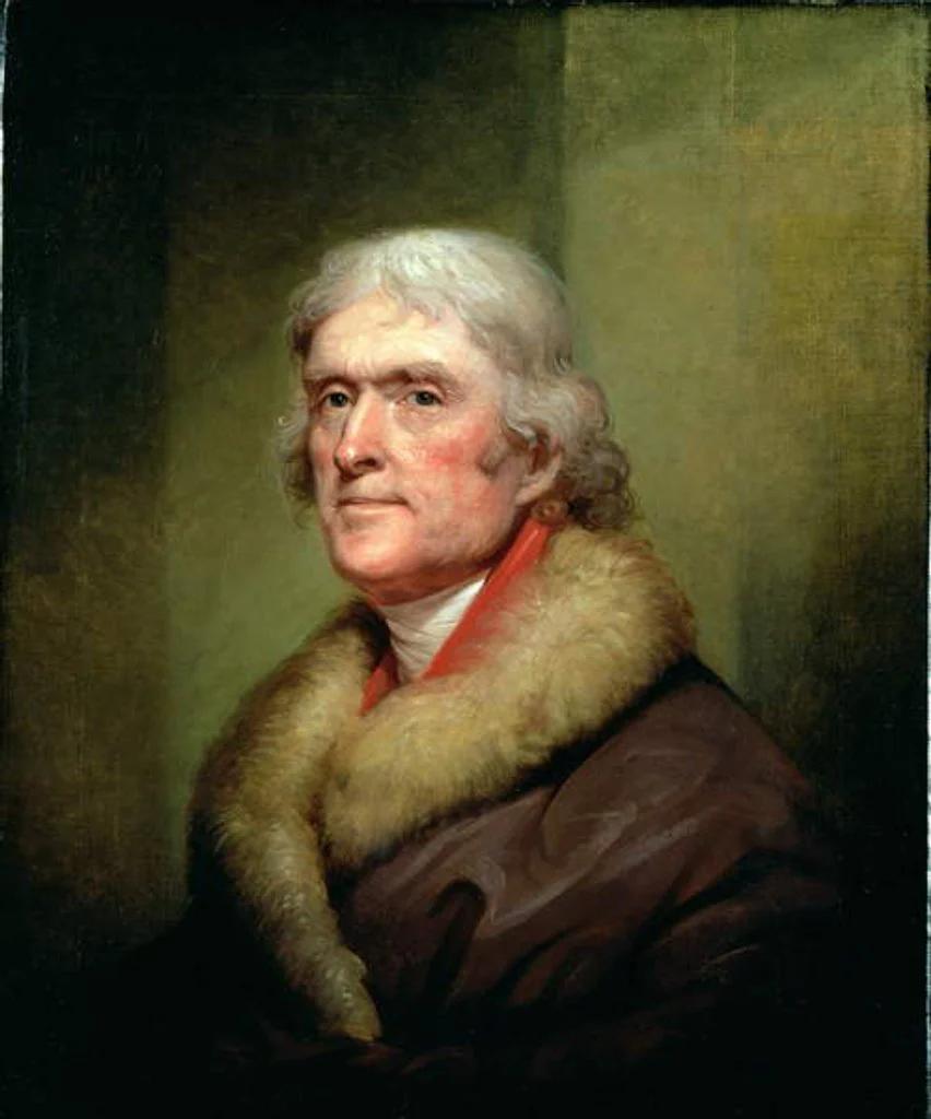 Thomas Jefferson in an official portrait painted by Rembrandt Peale. (Public Domain)