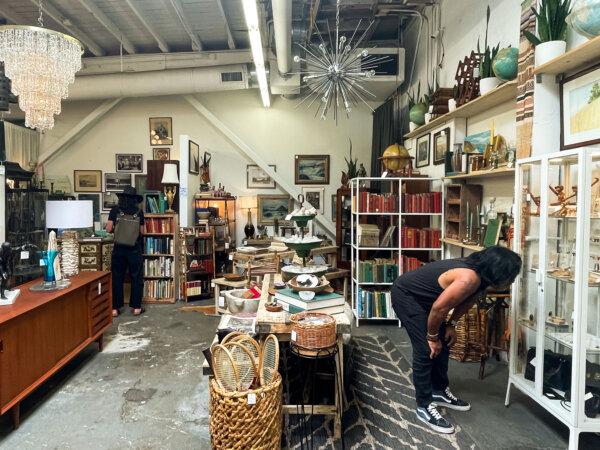 The Blue Door, just off State Street and close to the beach, has three stories crammed with oddities, furniture, glassware, books, jewelry, prints, and other various objets d’art. (Jessica Roy/Los Angeles Times/TNS)