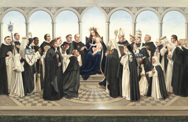 "Dominicans," 2016, by Bernadette Carstensen. Gouache on watercolor board; 20 inches by 30 inches. Commissioned by the Province of St. Joseph to commemorate the 800th anniversary of the Dominican order of preachers. (Bernadette Carstensen)
