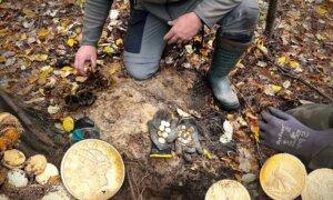 Metal Detectorists Scanning for War Relics in the Woods Stumble on Hoard of Gold Coins From WWII
