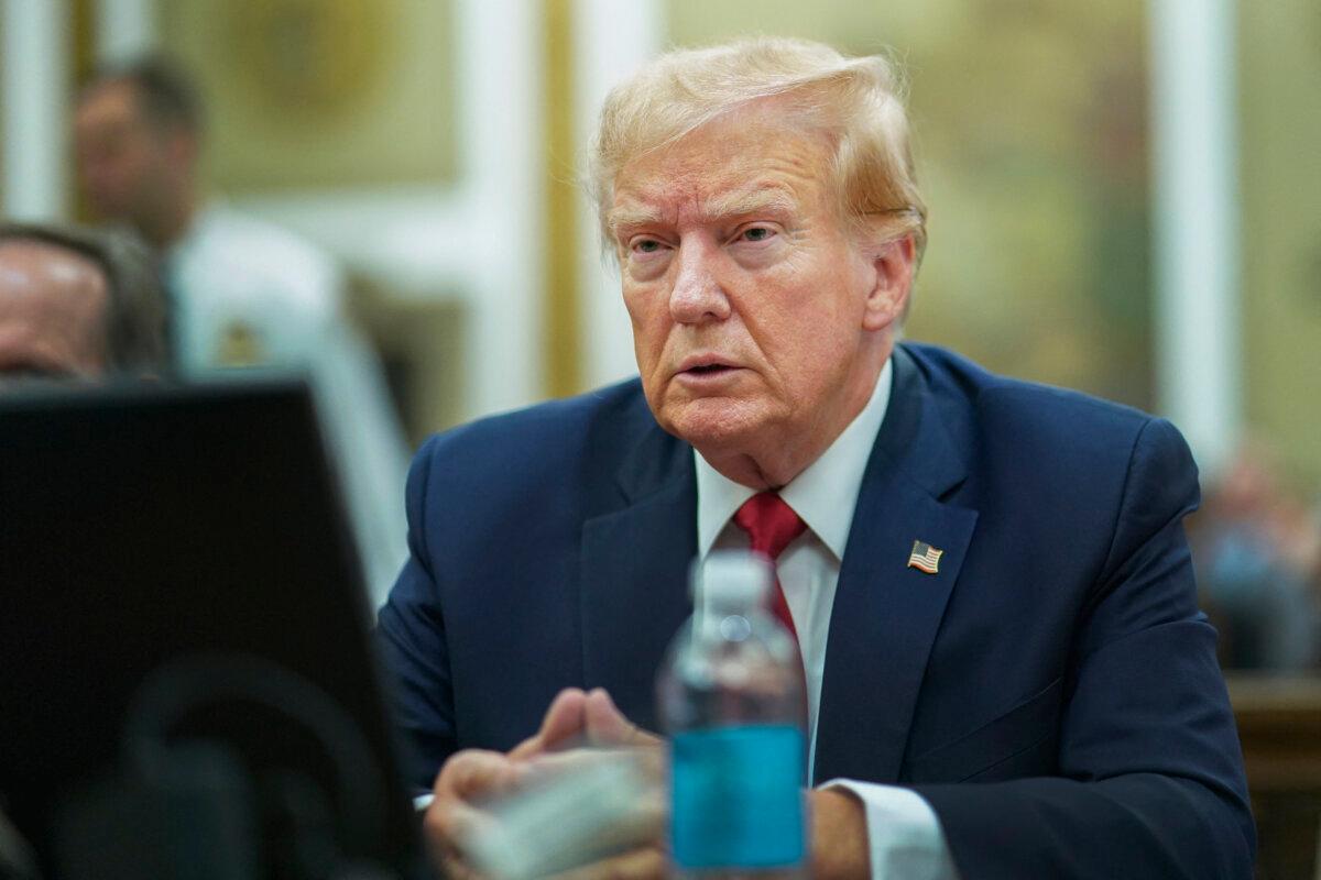 Former President Donald Trump looks on during the civil fraud trial against The Trump Organization at the New York State Supreme Court in New York City on Dec. 7, 2023. (Eduardo Munoz Alvarez/Pool/AFP via Getty Images)