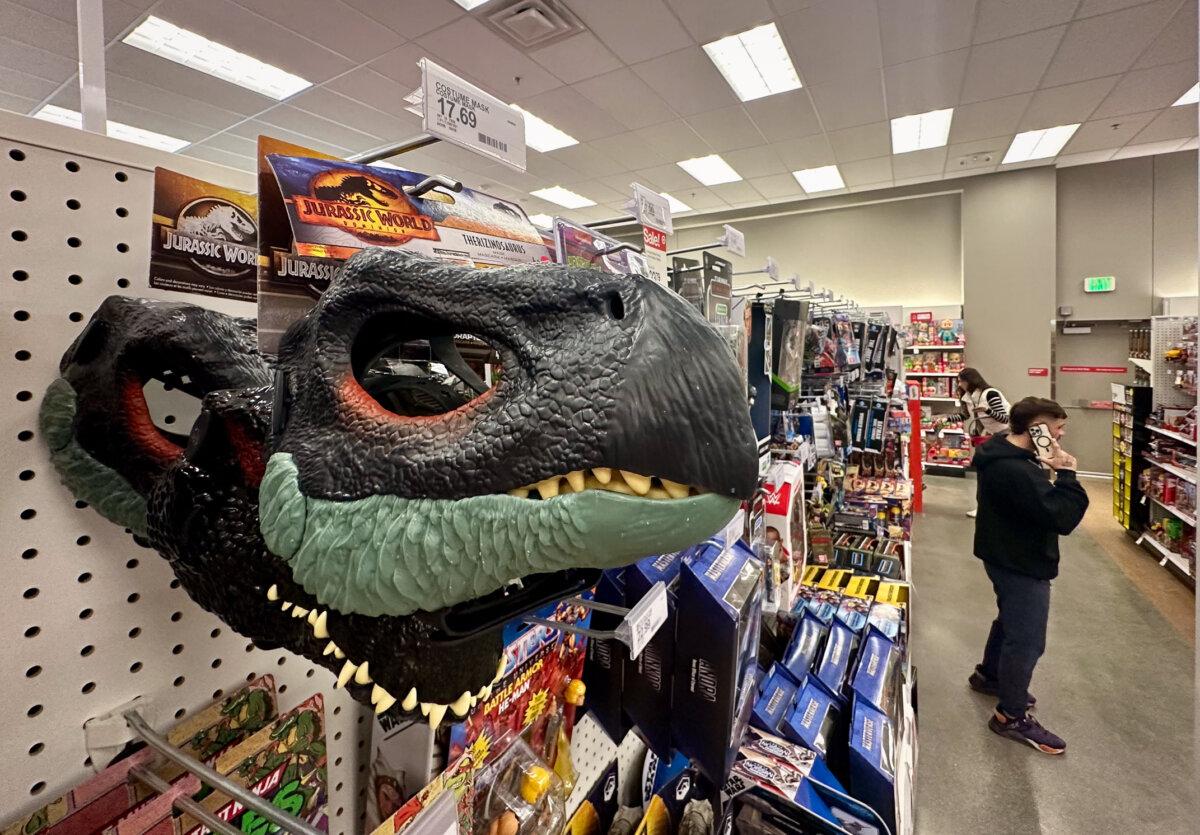 Toys line the shelves of a store in Costa Mesa, Calif., on Dec. 7, 2023. (John Fredricks/The Epoch Times)