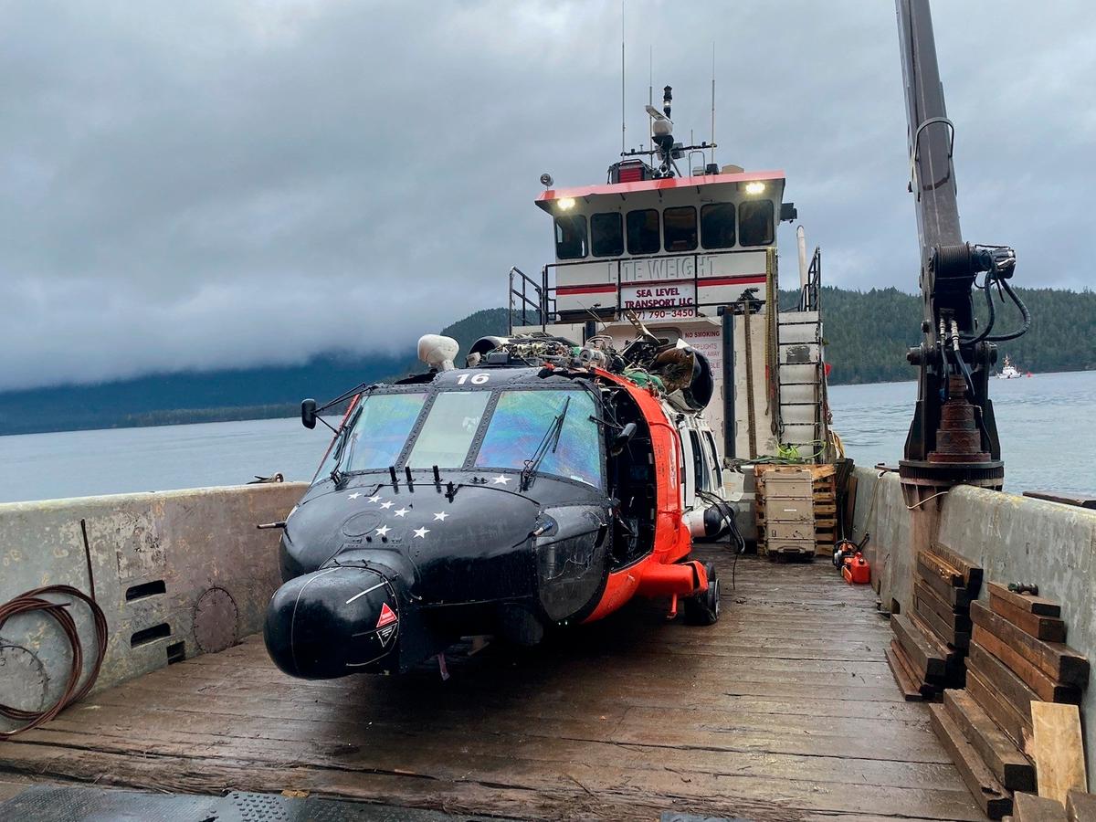 US Coast Guard Helicopter That Crashed During Rescue Mission in Alaska Is Recovered