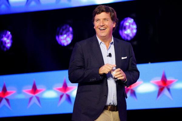 Former Fox News commentator Tucker Carlson attends the Turning Point Action Conference in West Palm Beach, Fla., on July 15, 2023. (Marco Bello/Reuters)