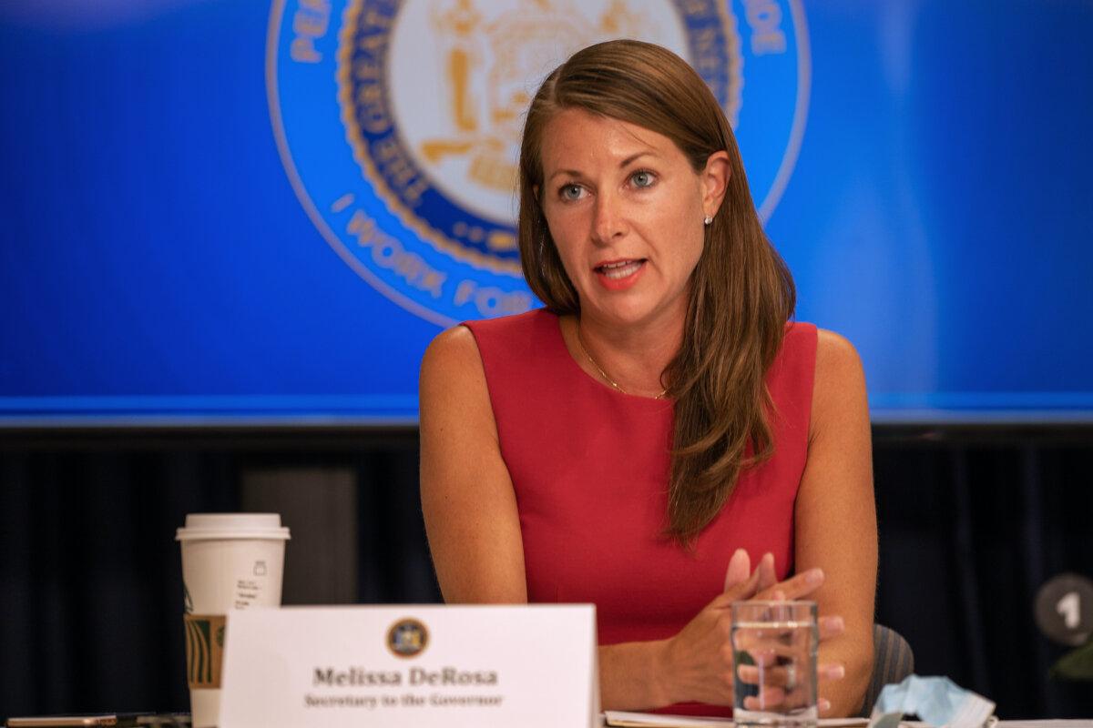 New York Secretary to the Governor Melissa DeRosa speaks during a COVID-19 briefing in New York City on July 6, 2020. (David Dee Delgado/Getty Images)