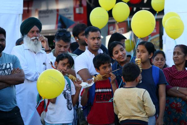 Sydneysiders celebrate Diwali at a street festival in the suburb of Wentworthville in Sydney, Australia, on Oct. 29, 2022. (Lisa Maree Williams/Getty Images)