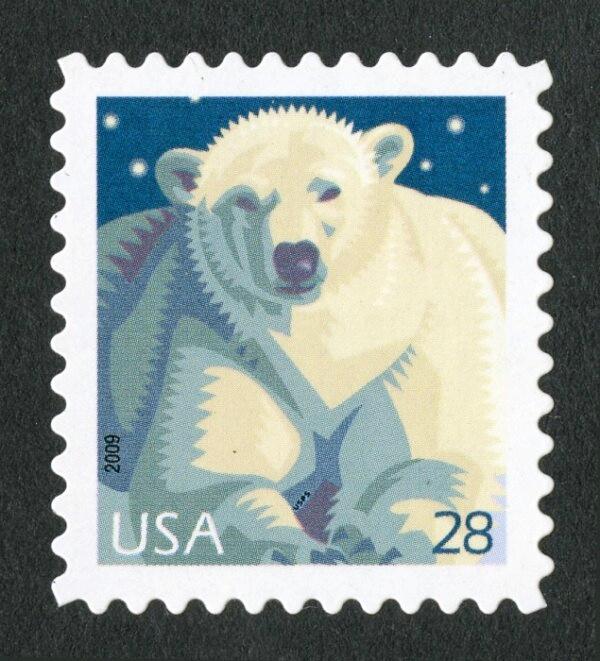 A 2009 Polar Bear stamp from the U.S. Postal Service. (Public Domain)