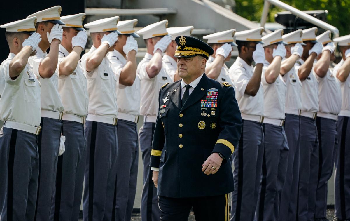  Chairman of the Joint Chiefs of Staff General Mark Milley arrives for commencement ceremonies at the U.S. Military Academy West Point, in New York on May 21, 2022. (Timothy A. Clary/AFP via Getty Images)