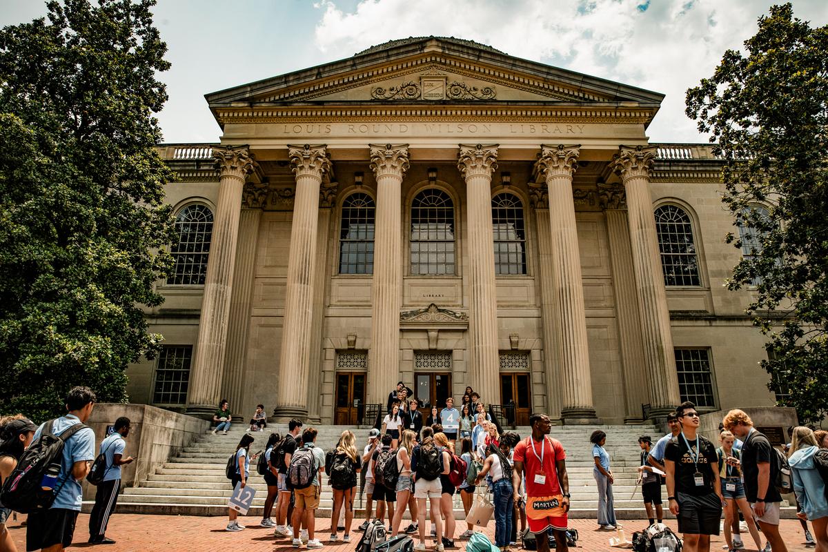 People walk on the campus of the University of North Carolina Chapel Hill in Chapel Hill, N.C., on June 29, 2023. (Eros Hoagland/Getty Images)
