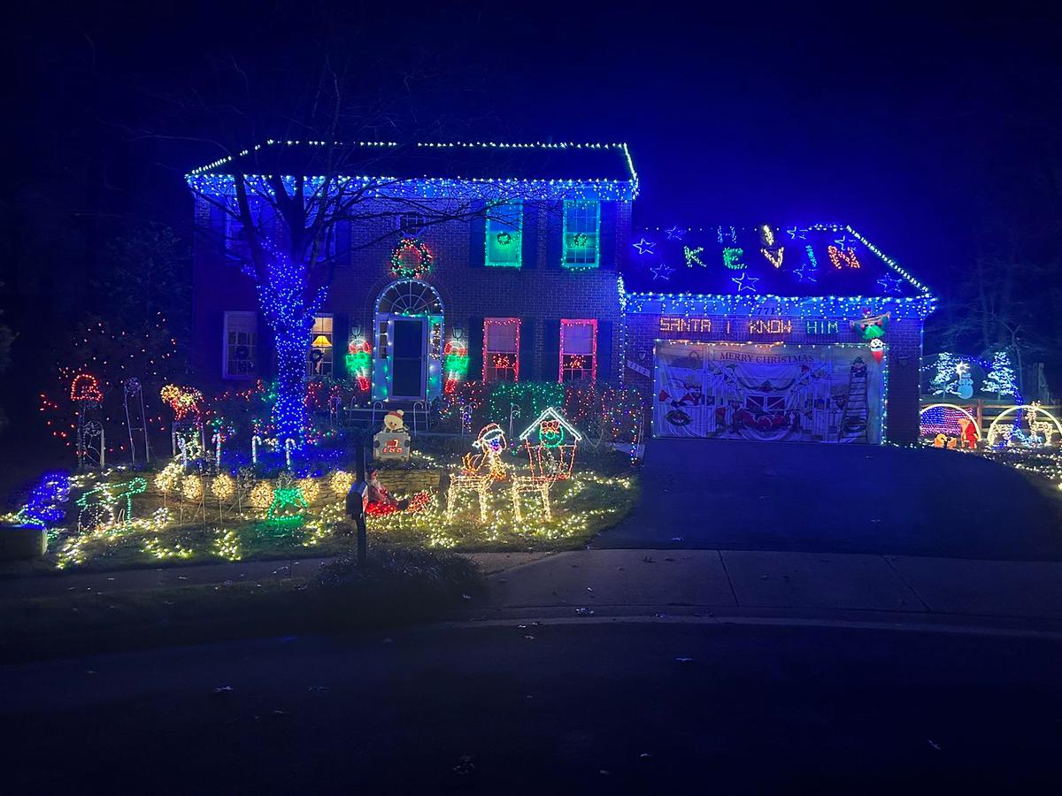 The "Hi Kevin" Christmas light display from 2023. (Courtesy of <a href="https://www.facebook.com/mike.witmer.16">Mike Witmer</a>)