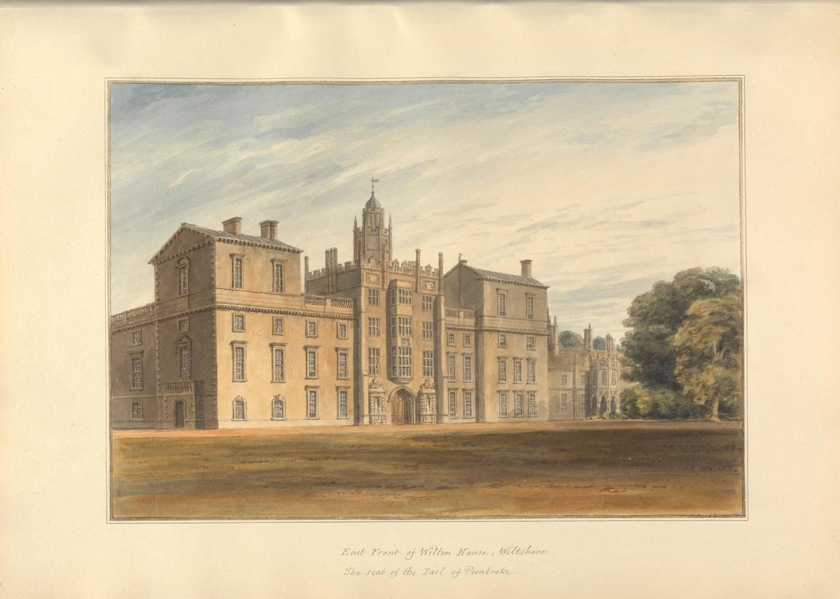 East Front of Wilton House, Wiltshire, the Seat of the Earl of Pembroke, 1809, by George Stubbs. Yale Center for British Art, New Haven, Connecticut. (Public Domain)