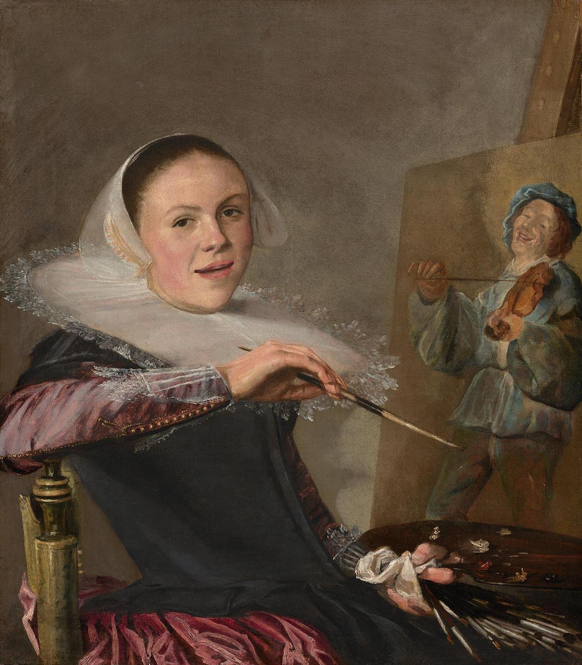 Self-portrait, circa 1633, by Judith Leyster. Oil on canvas; 29 1/3 inches by 25 3/5 inches. National Gallery of Art, Washington, D.C. (Courtesy of Baltimore Museum of Art)