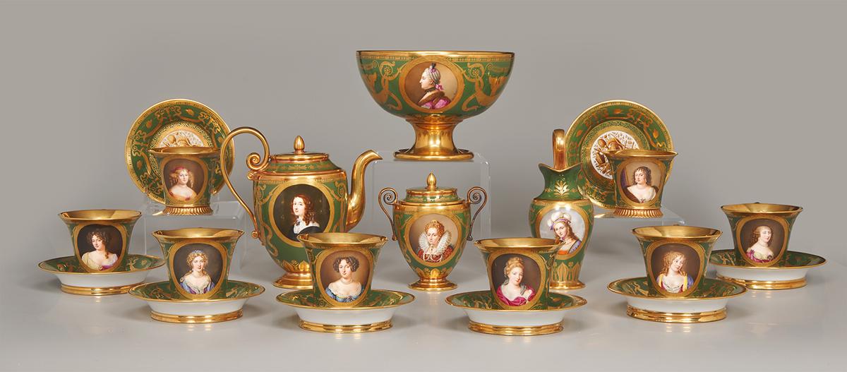 "Tea Service of Famous Women," 1811–1812, by Marie-Victorie Jaquotot and Sèvres Porcelain Manufactory. The Clark Art Institute, Massachusetts. (Courtesy of Baltimore Museum of Art)