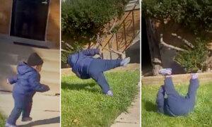 Adorable Toddler Tries His Best to Do a Cartwheel Like His Big Sister, His Hilarious Impression Goes Viral