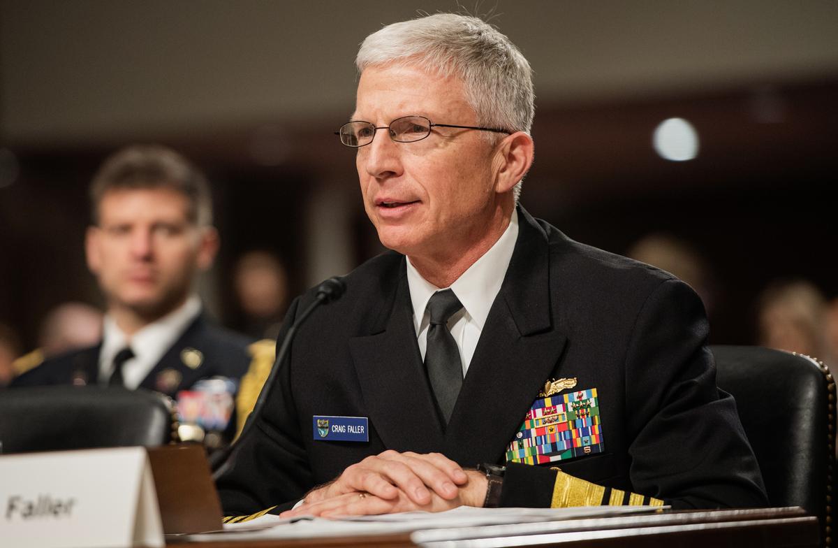 Commander of the U.S. Southern Command Adm. Craig Faller testifies during a Senate Armed Services Committee hearing on Capitol Hill in Washington on Feb. 7, 2019. (Saul Loeb/AFP via Getty Images)